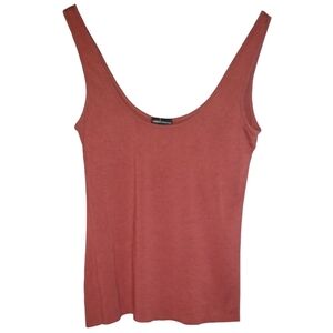 Victoria's Secret Brick Red Tank Top Stretch Moda International Stretchy Knit S